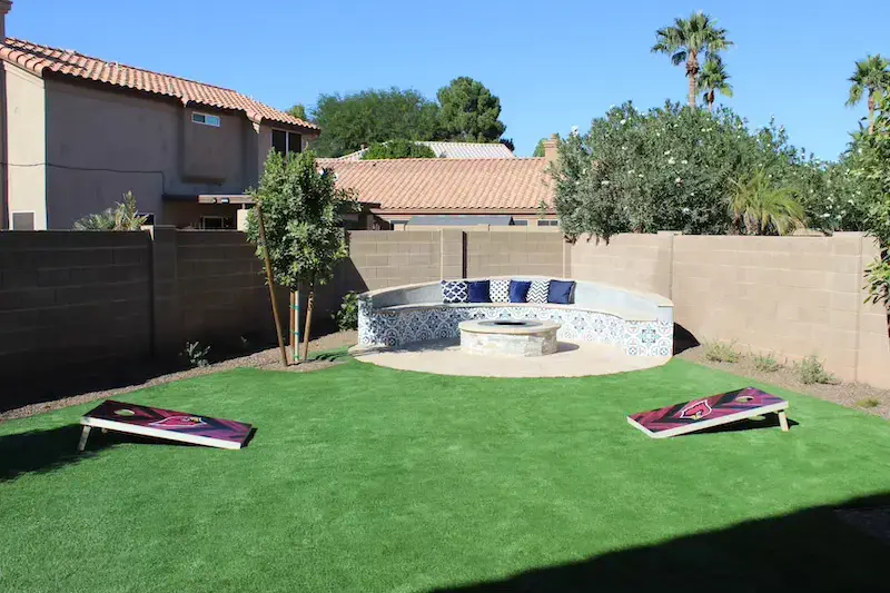 view of a beautifully landscaped backyard